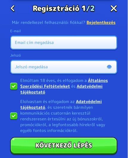 Regisztráció Pistolo casino